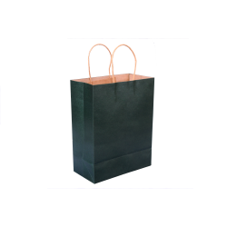 Dark Green Paper Bag with Twisted Handle – 15x21x8cm