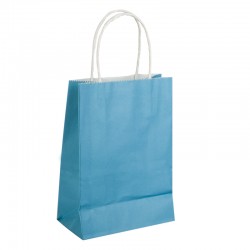 Light Blue Paper Bag with Twisted Handle – 15x21x8cm